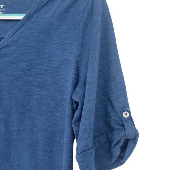Chico's Women’s Blue 3/4 Sleeve Ultimate Tee Button Up Size M - Picture 6 of 6
